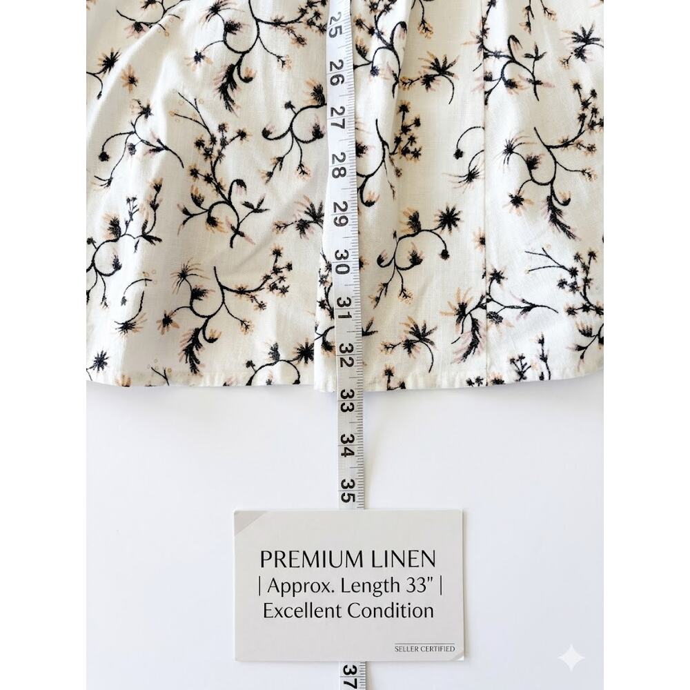 NWT Floral Cottagecore White Dress Size L Ballon Sleeve Prairie Peasant Y2K 90s - Picture 3 of 7
